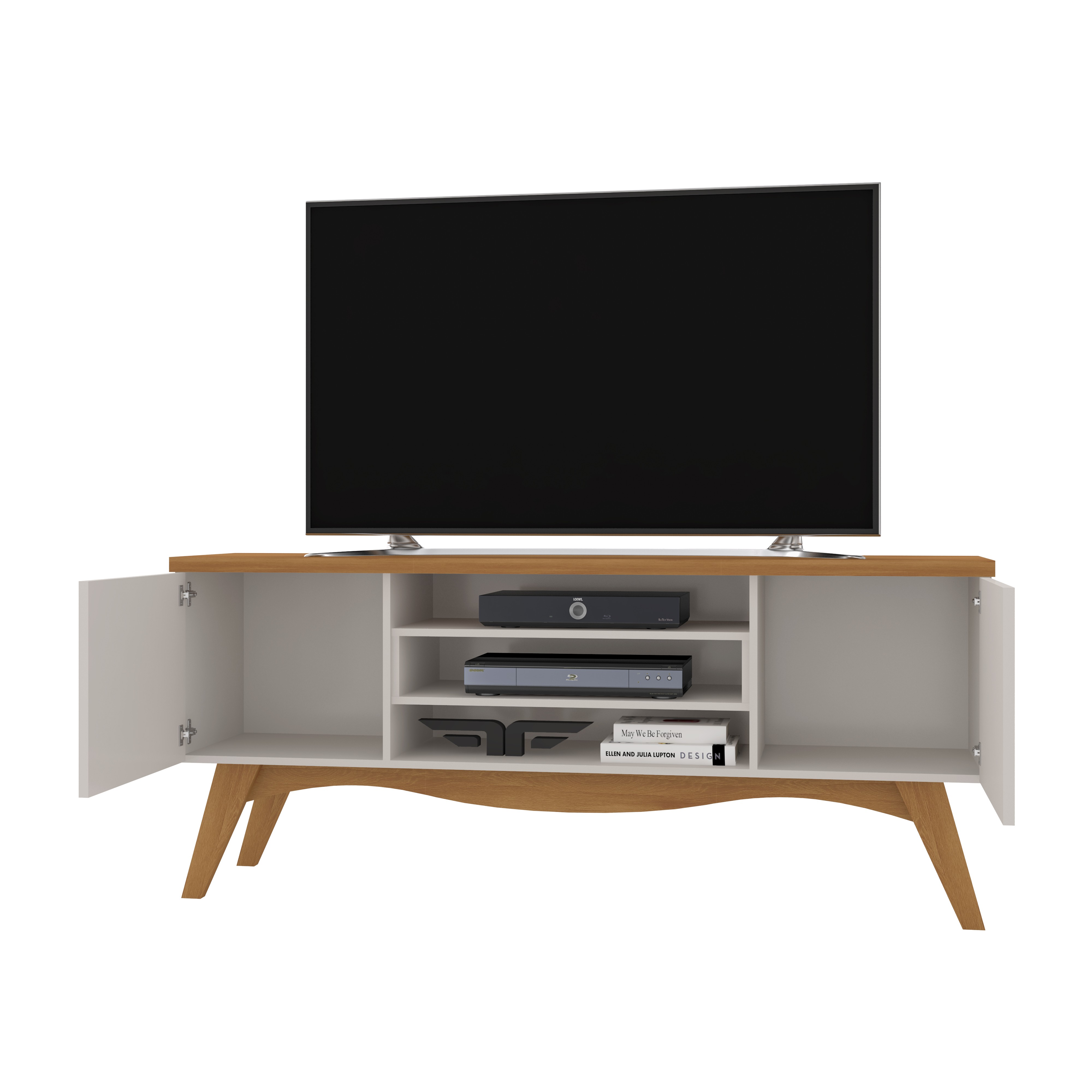 Mueble TV LIZ, blanco roto y coral — imagen 3