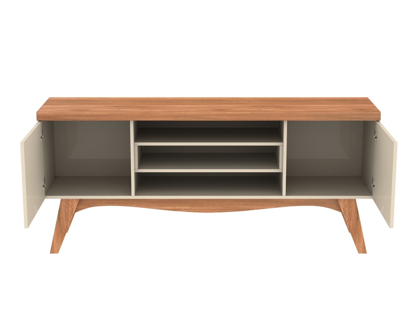 Mueble TV LIZ, blanco roto y coral — imagen 4
