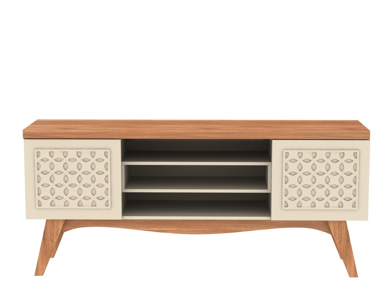 Mueble TV LIZ, blanco roto y coral — imagen 5