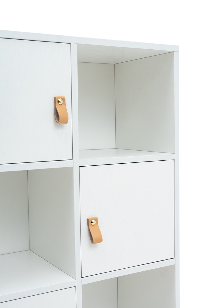 ESTANTERIA ANZIO BLANCA CON PUERTAS TIRADOR PU - 5