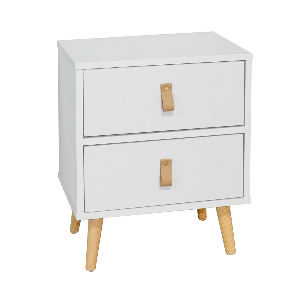 MESITA ANZIO BLANCA 2 CAJONES - 2