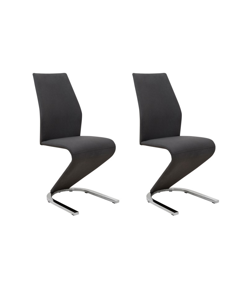PACK 2 SILLAS UNIQUE NEGRAS PATAS CROMADAS - 2