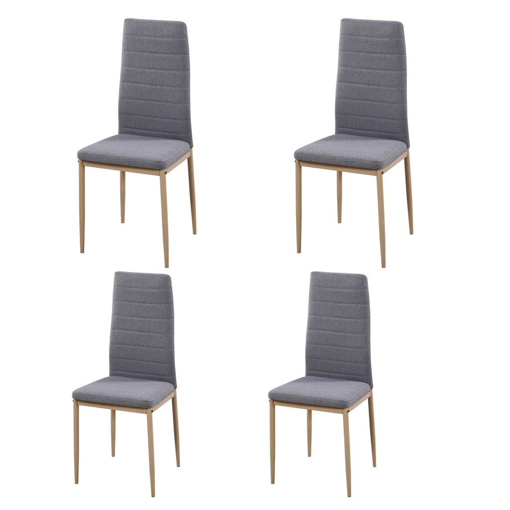 PACK 4 SILLAS AVAT GRIS PATAS ROBLE ASERRADO - 2