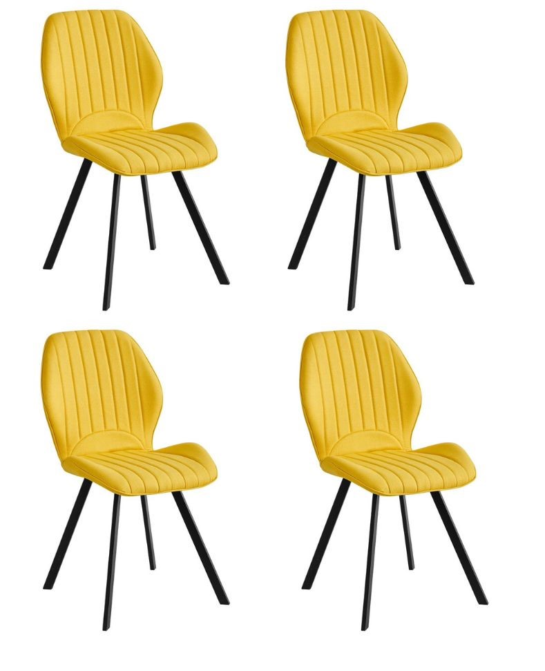 PACK 4 SILLAS DELAWARE 2 MOSTAZA PATA NEGRA - 3