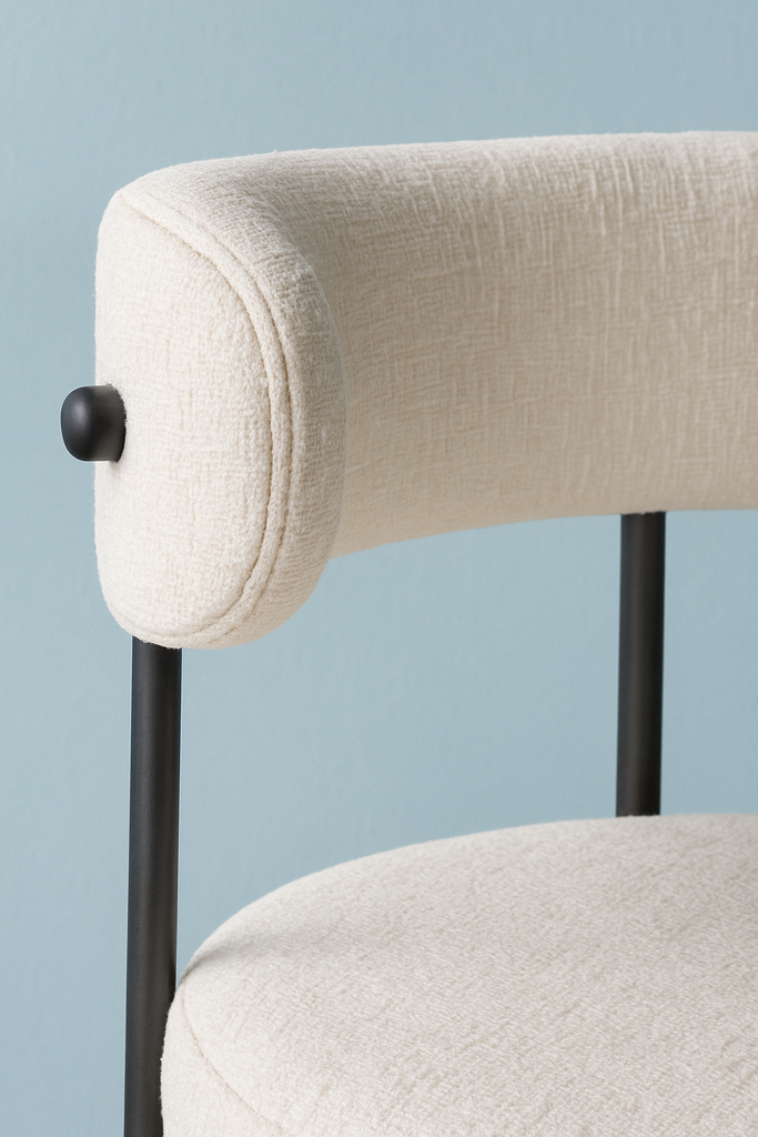 PACK DE 4 SILLAS TUCKER TELA BEIGE, PATAS METAL NEGRAS - 3