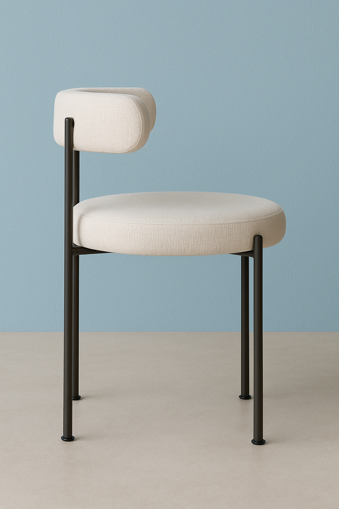 PACK DE 4 SILLAS TUCKER TELA BEIGE, PATAS METAL NEGRAS - 5