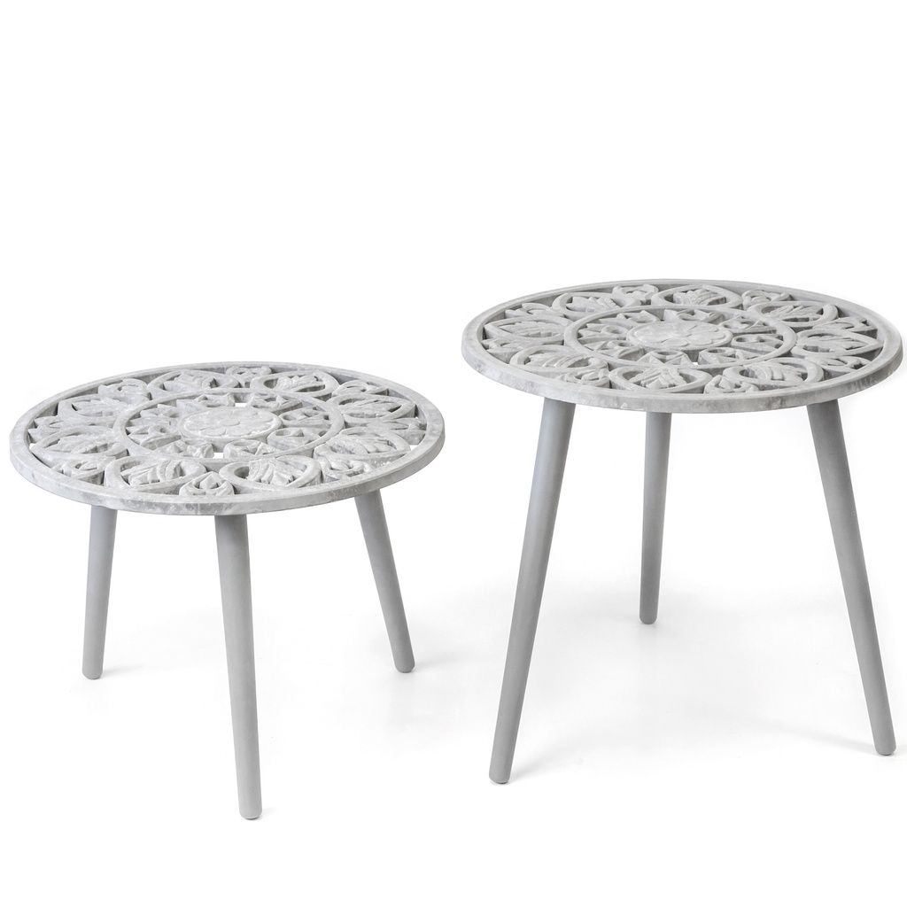 CONJUNTO 2 MESAS GRABADOS - 2