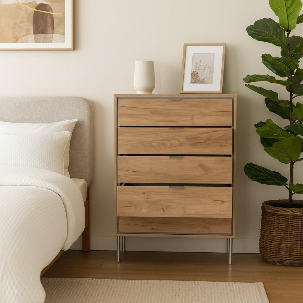 CÓMODA 5 CAJONES SFORZA ROBLE NATURAL - 3