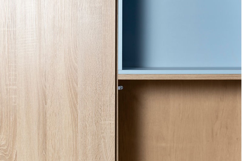 ESTANTERÍA ALMA ROBLE ASERRADO AZUL - 2