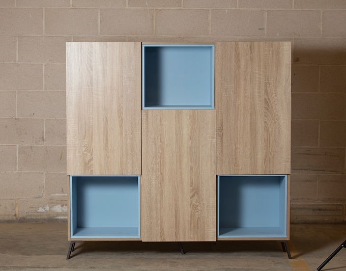 ESTANTERÍA ALMA ROBLE ASERRADO AZUL - 6