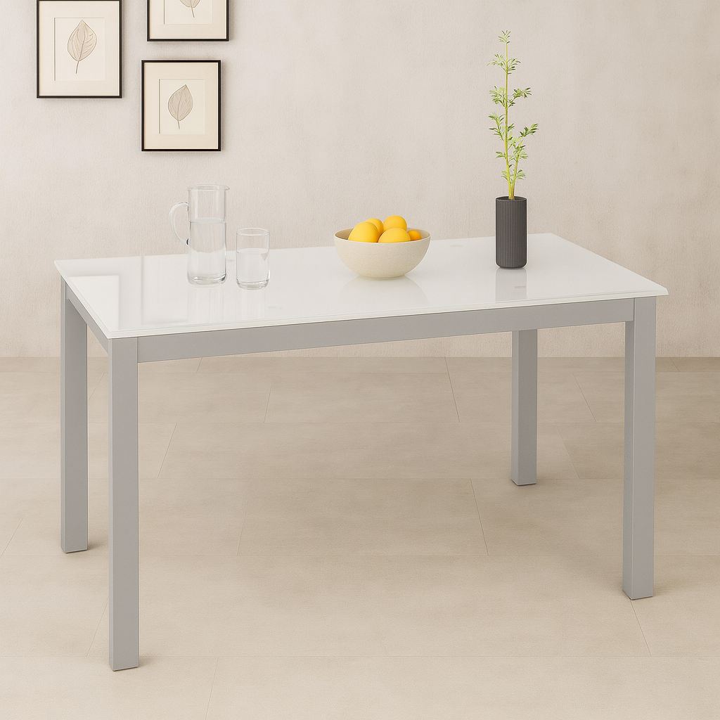 MESA BISBE EXTENSIBLE BLANCA CHASIS GRIS - 4