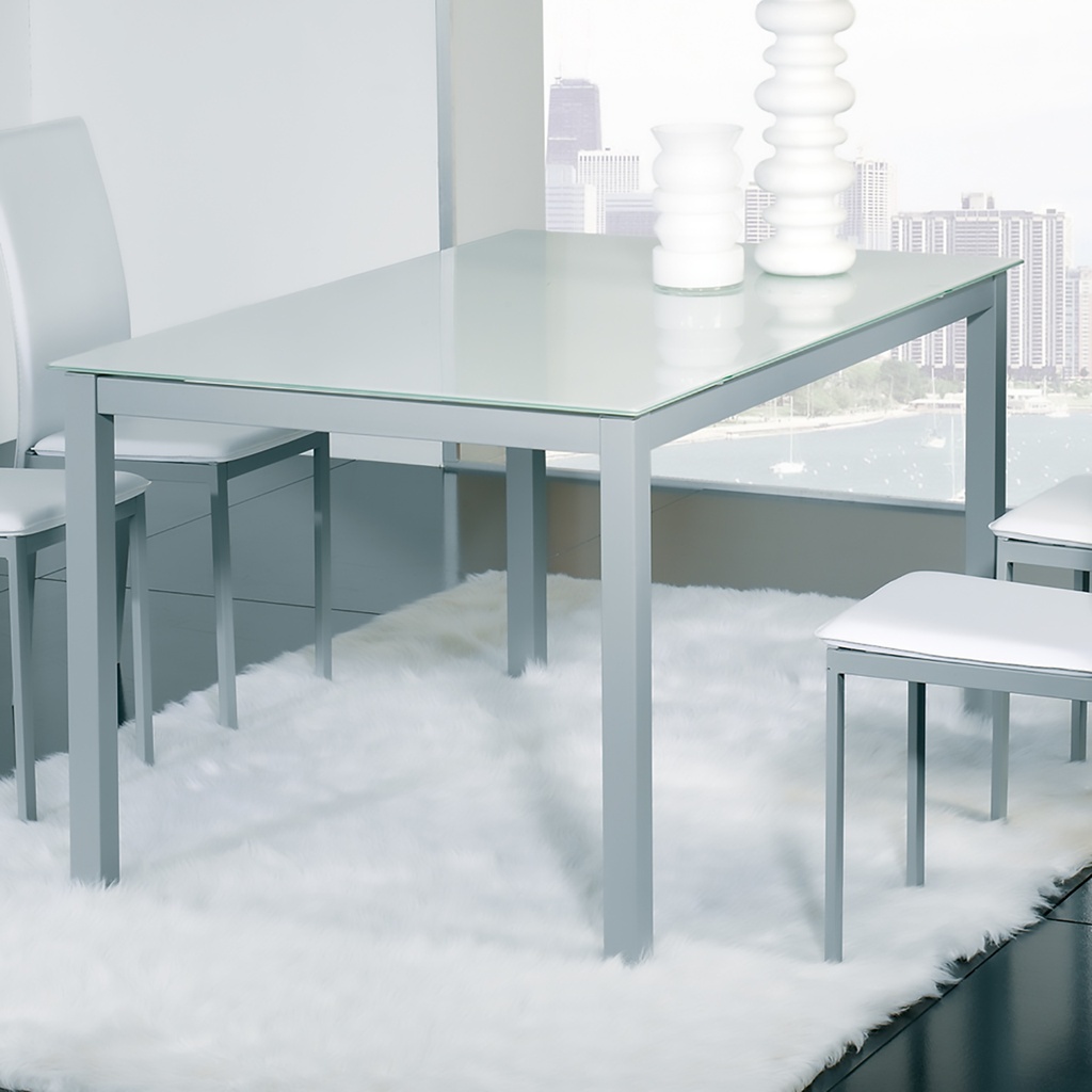 MESA CADELL FIJA 140 GRIS TAPA BLANCA - 5