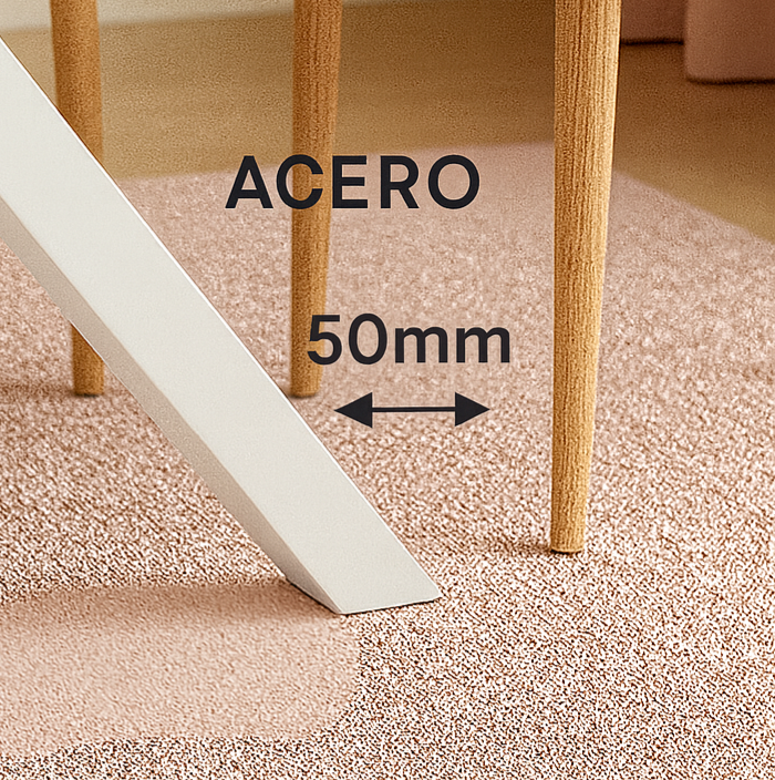 MESA CENTRO STACY OVAL TAPA ROBLE PATAS BLANCA - 3