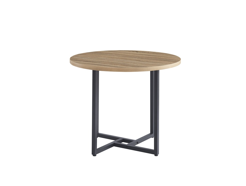 MESA CLEVELAND 2 TAPA REDONDA MELAMINA ASERRADA PATAS METAL - 5