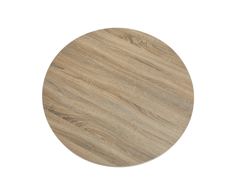 MESA CLEVELAND 2 TAPA REDONDA MELAMINA ASERRADA PATAS METAL - 6