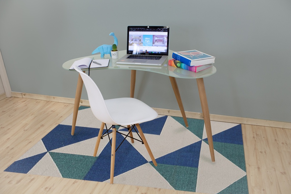 MESA ESCRITORIO POLARIS TRANSLÚCIDO PATA ASERRADA - 2