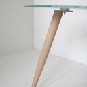 MESA ESCRITORIO POLARIS TRANSLÚCIDO PATA ASERRADA - 5