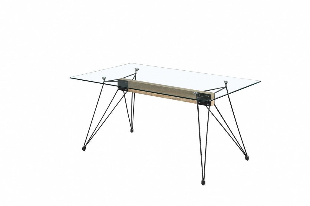 MESA SPIDER TAPA CRISTAL PATA NEGRA - 3