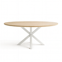 MESA STACY ROBLE OVAL BLANCO TAPA MELAMINA 1400x800x750mm - 2