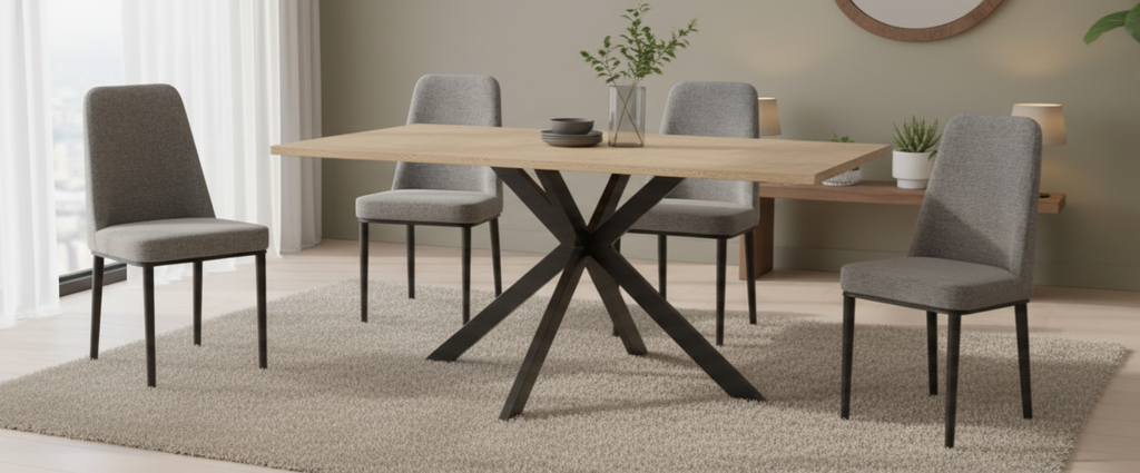 MESA STACY TAPA ROBLE RECTANGULAR NEGRO 1400x800x750mm - 2