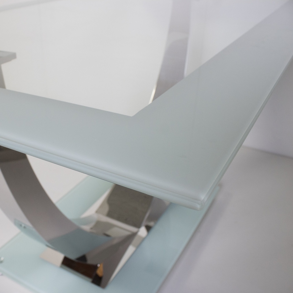 MESA UNIQUE BLANCA PATA CROMADA - 5