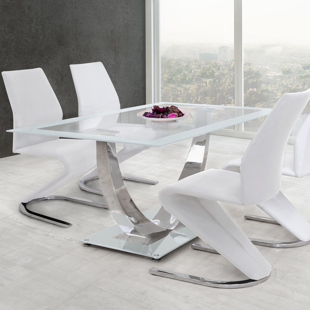 MESA UNIQUE BLANCA PATA CROMADA - 6