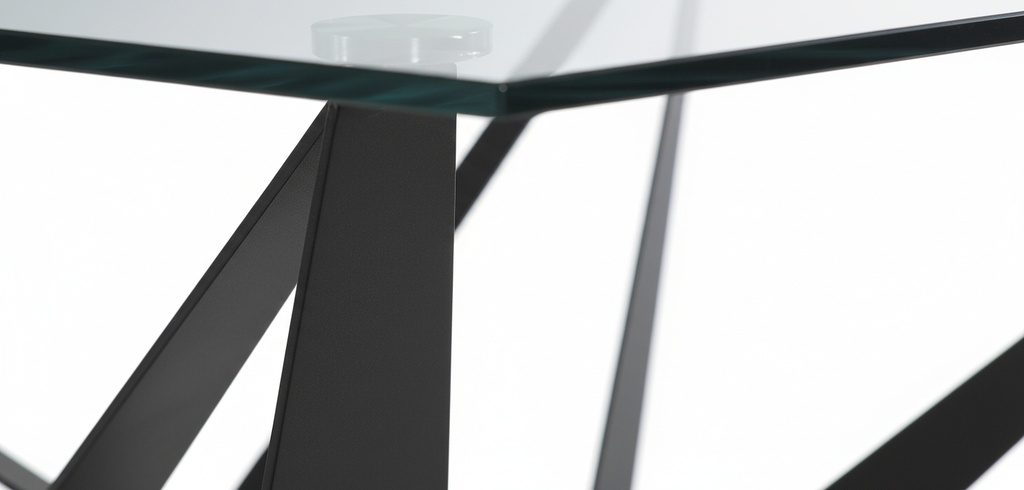 MESA W CRISTAL PATA ÁNGULOS NEGRA (1600*900*760) - 5