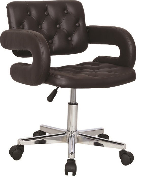 Sillón PARADISE, giratorio, cromado, tapizado negro*