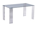 Mesa BETSY, acero inoxidable, cristal templado, 160x90 cms