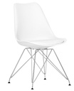 Silla BELLA (SU), cromada, carcasa y cojín blanco