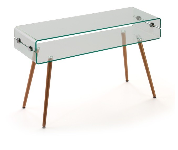 Consola HOLANDA-120TR, madera, cristal, 120x40 cms