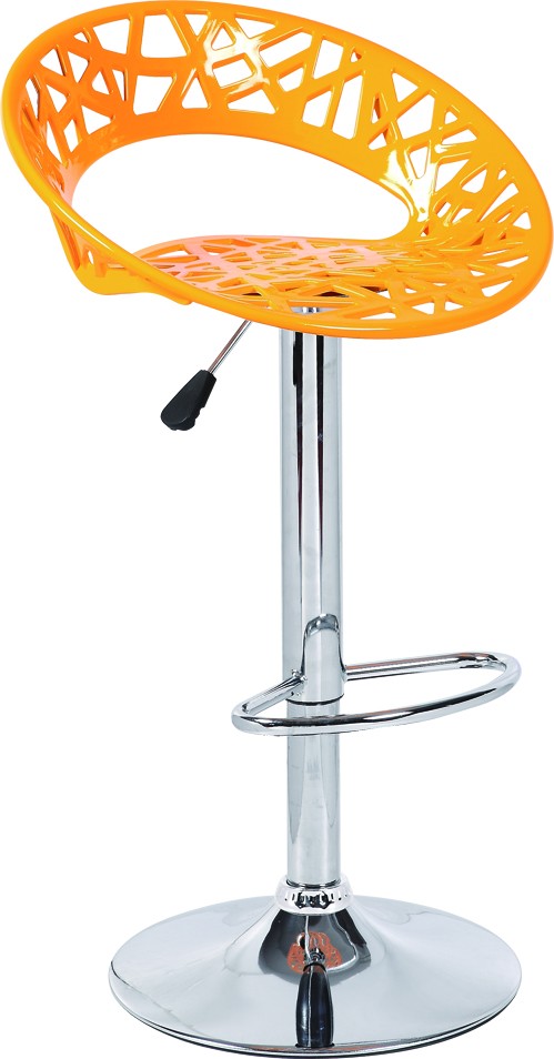 Taburete RONDA, cromado, abs amarillo