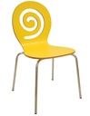 Silla PINSAPO, apilable, acero inoxidable, laminado amarillo
