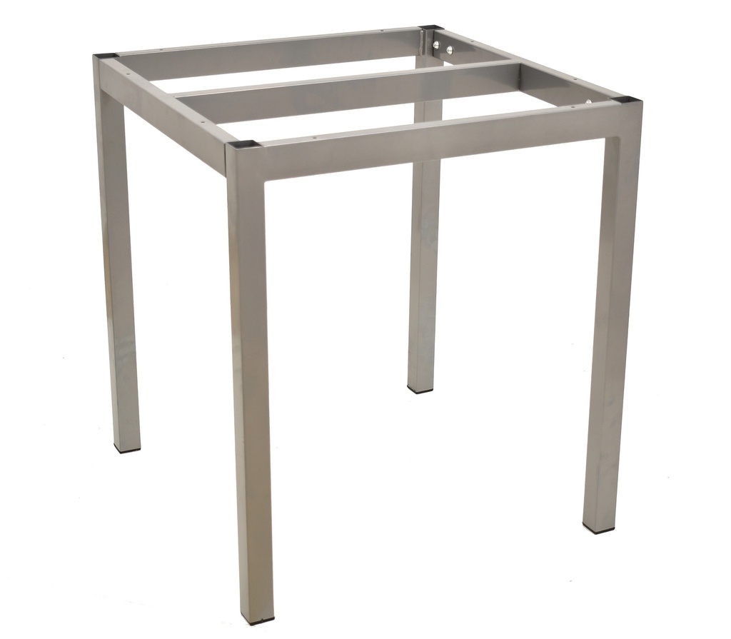 Base de mesa LIRIO, metal, gris plata, 65 x 65 cms, altura 72 cms, para tableros de 70 x 70 cms