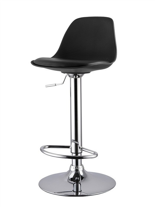 Taburete TOW RG, cromado, polipropileno y cojín negro