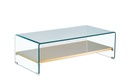 Mesa POITIERS, baja, estante, cristal, 110x55 cms