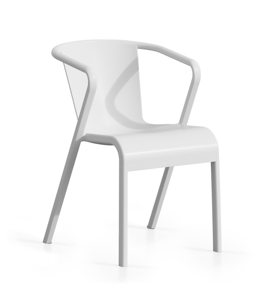 Sillón LUGO, apilable,  polipropileno blanco*