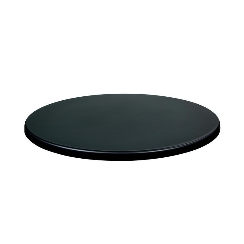Tablero de mesa Werzalit-SM, NEGRO 55, 80 cms de diámetro*.