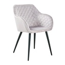 Sillón ROLANDO, metal, tapizado velvet 13 gris claro