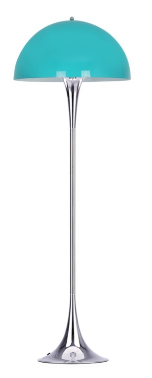 Lámpara VEYPA, de pie, metal, cromada, turquesa