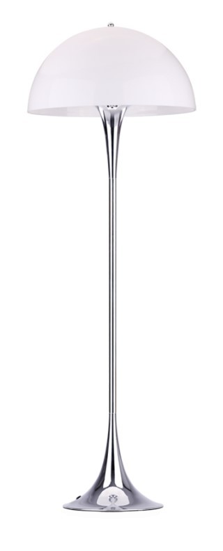 Lámpara VEYPA, de pie, metal, cromada, blanca