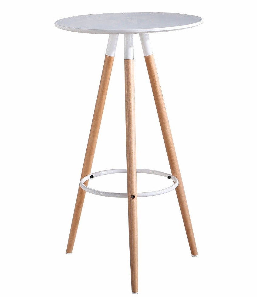 Mesa OTILIA NEW, alta, madera, tapa blanca de 60 cms
