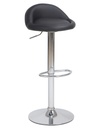 Taburete ALIVERI, cromado, similpiel negra