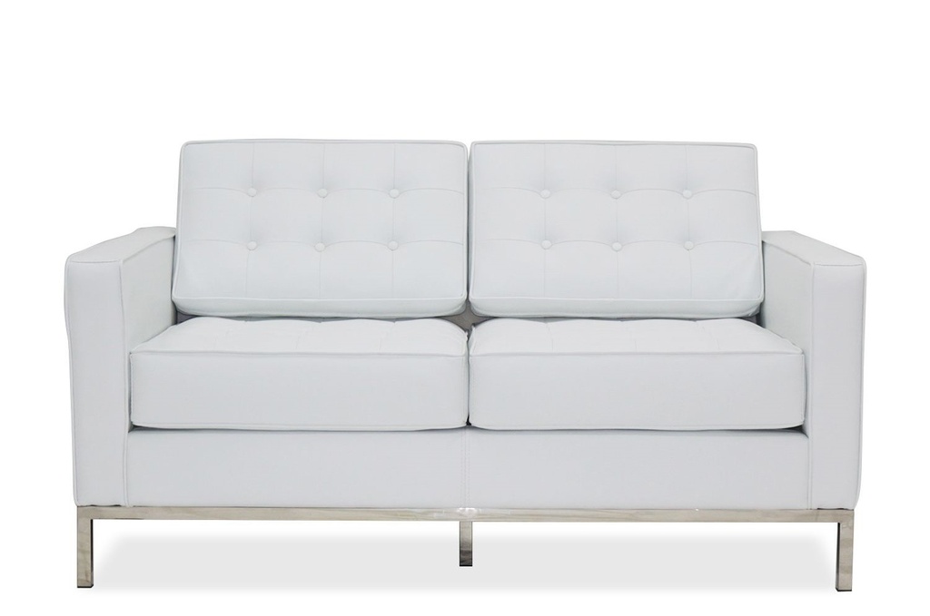 Sofá FLOR (T), 2 plazas, similpiel blanca