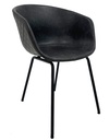 Sillón MISSOURI, metal, similpiel negra