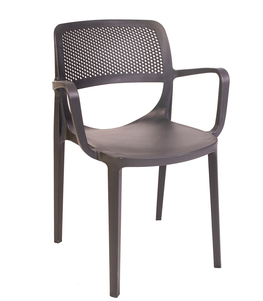 Sillón VERDI, apilable, polipropileno antracita