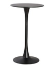 Mesa TUL, alta, metal, negra, tapa negra de 60 cms de diámetro