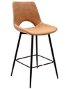 Taburete ANTIBES NEW, metal, similpiel marrón claro