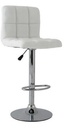 Taburete MIAMI (M), cromado, similpiel blanca