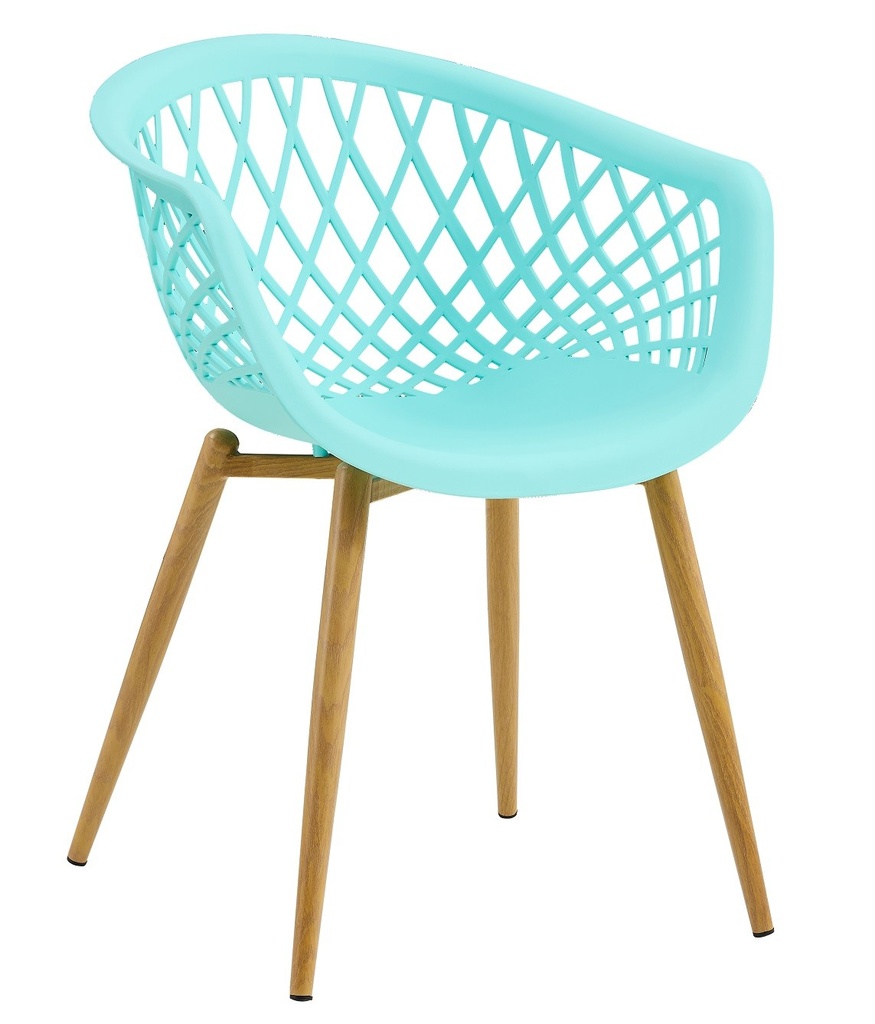 Sillón STRAUSS, metal, polipropileno verde pastel